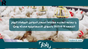 يا جماعة انهارده مفاجأة! أسعار الدواجن البيضاء اليوم الجمعة 18-4-2025 بأسواق الإسماعيلية محدثة يوميًا